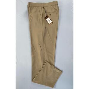 Linea Naturale Travel Genius Flat Front Microfiber Dress Pants in Taupe. 31R NWT